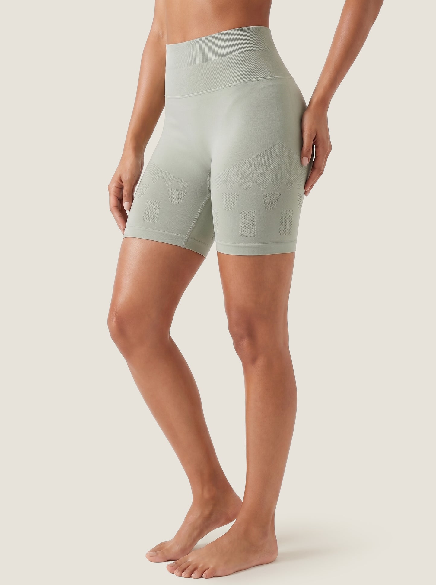 Die Aura-Serie: Nahtlose Shorts mit geometrischem Jacquardmuster