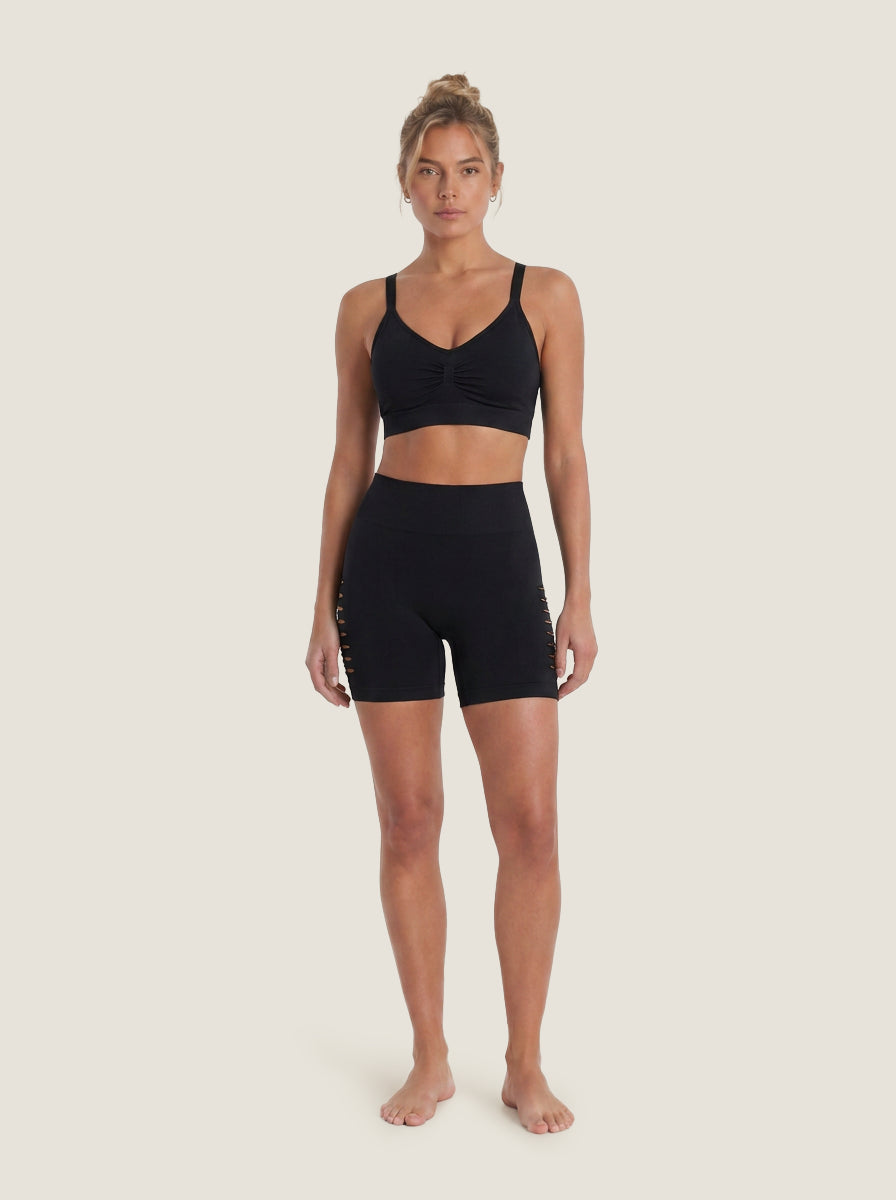 Ruched-Center Seamless Bra