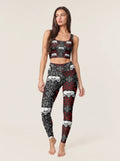 Gothic Skull Damask Sports Bra Set