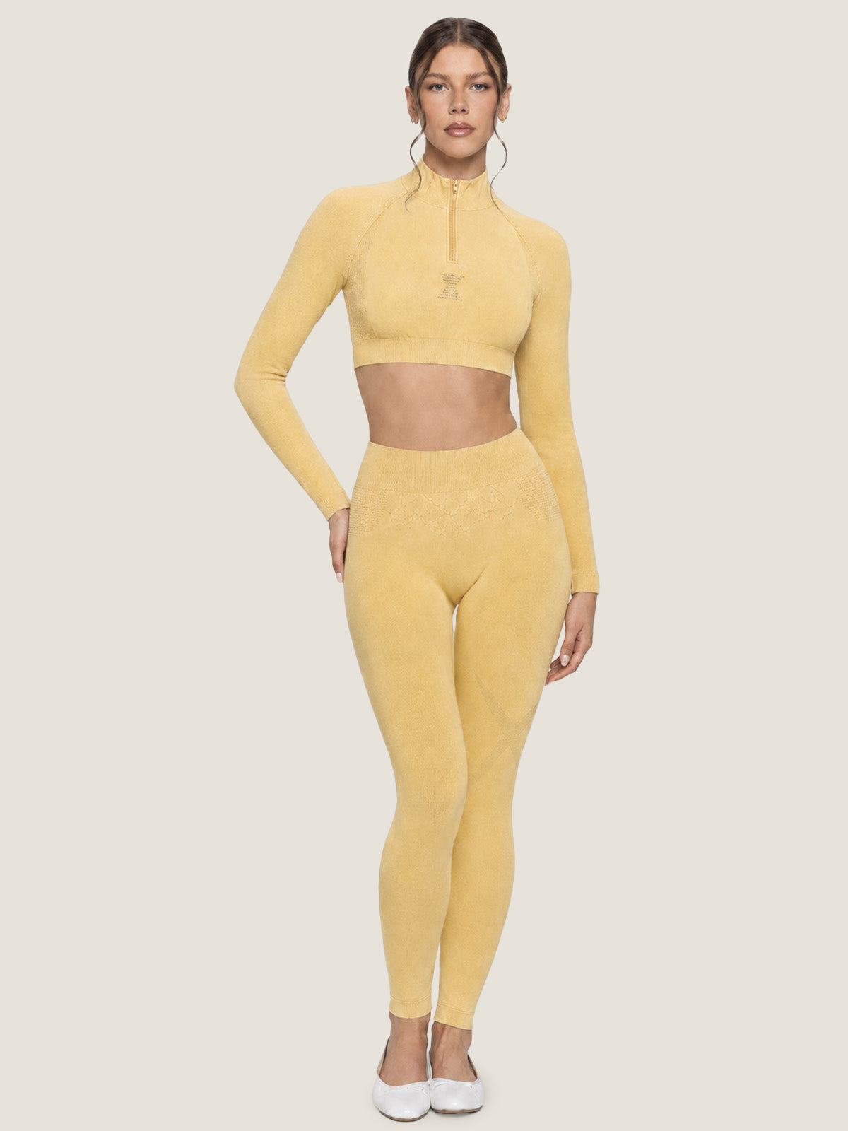 Das Serenity Series Quarter-Zip Nahtloses Crop Top