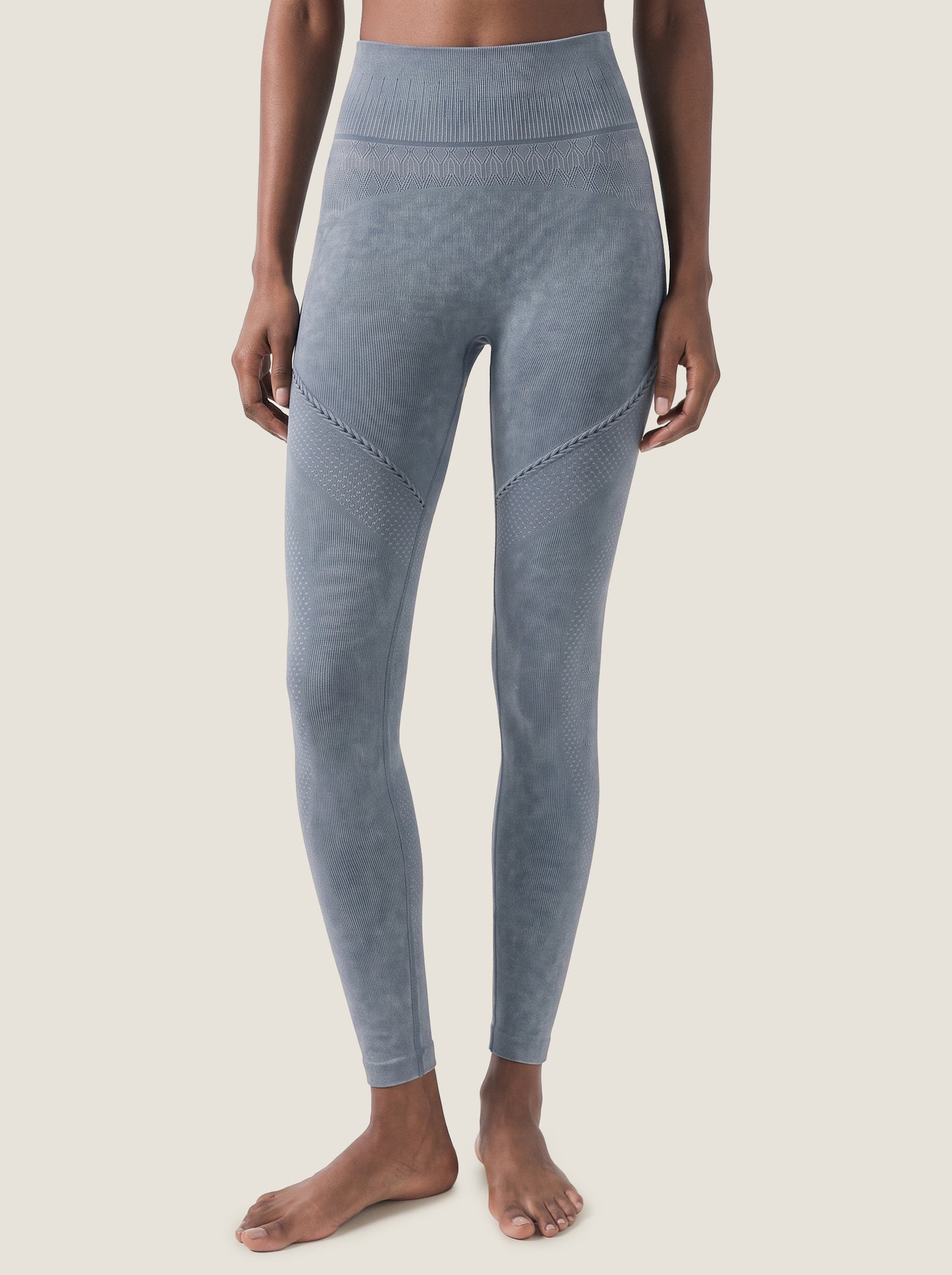 Braided-Trim High-Waist Seamless Leggings