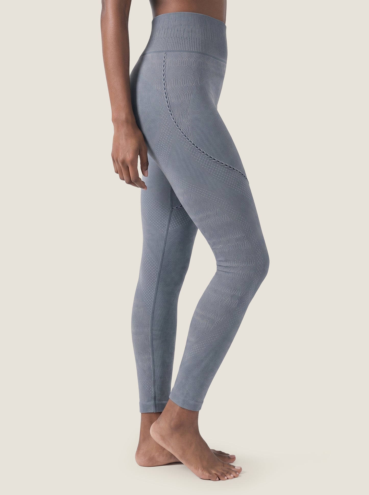 Braided-Trim High-Waist Seamless Leggings