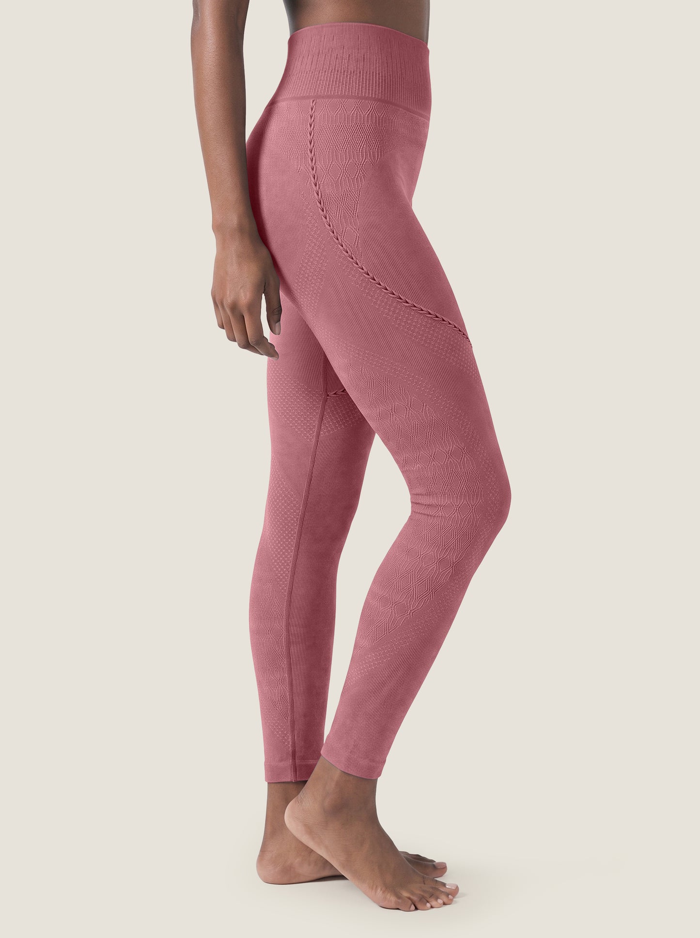 Braided-Trim High-Waist Seamless Leggings