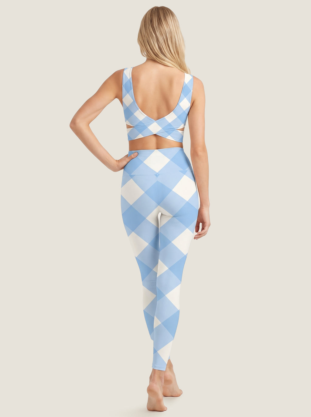 Soft Blue Argyle Bralette Set