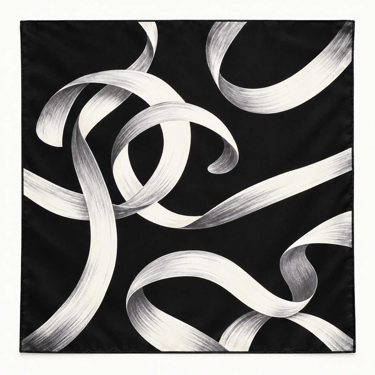 Ivory Rhythm 100% Mulberry Silk Square Scarf