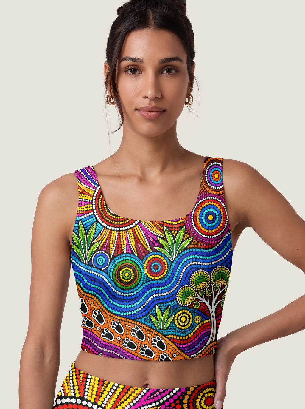 Aboriginal Dot Art Pattern Bralette Set