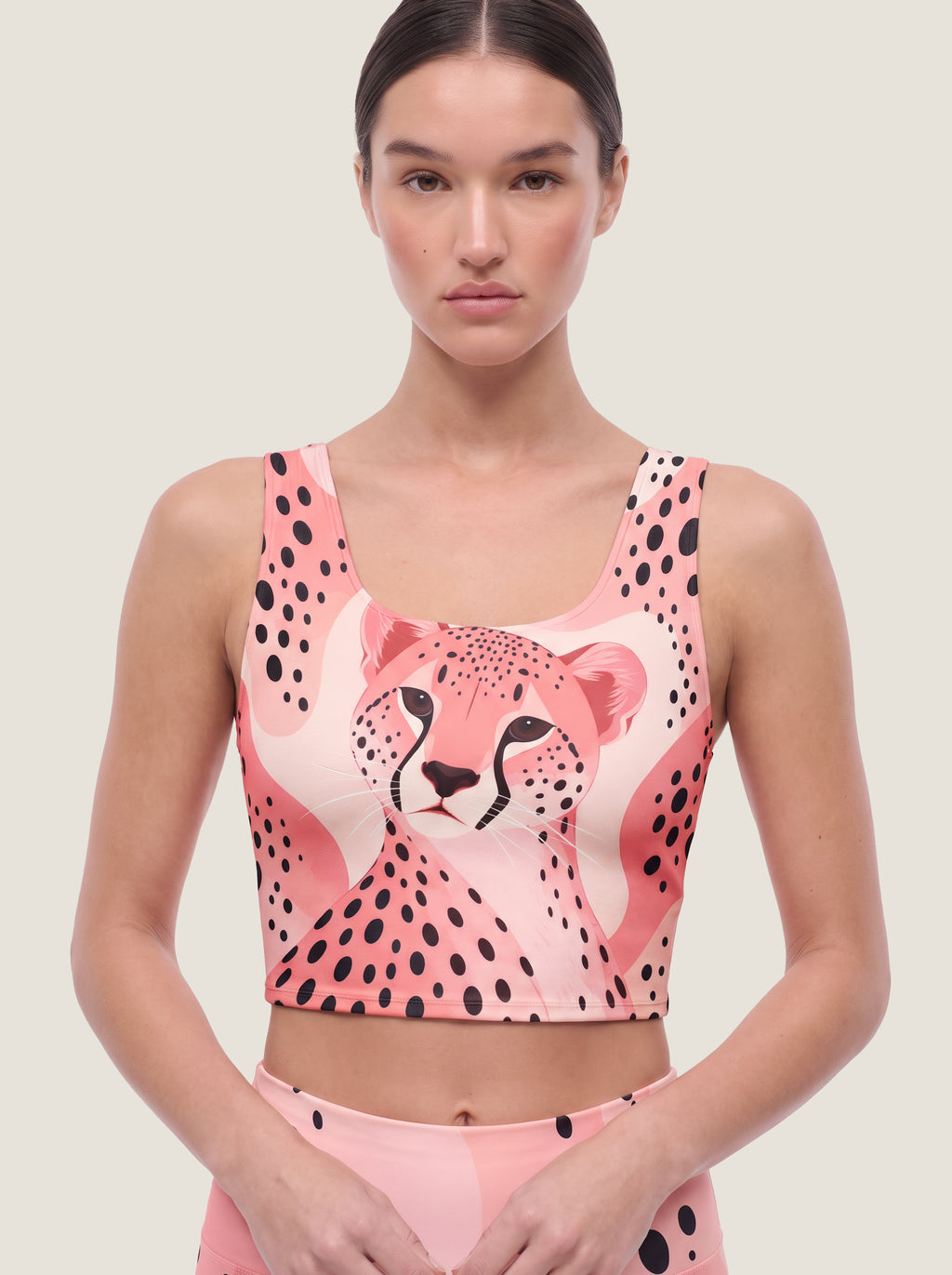 Pink Cheetah Graphic Bralette Set