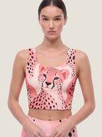Pink Cheetah Graphic Bralette Set