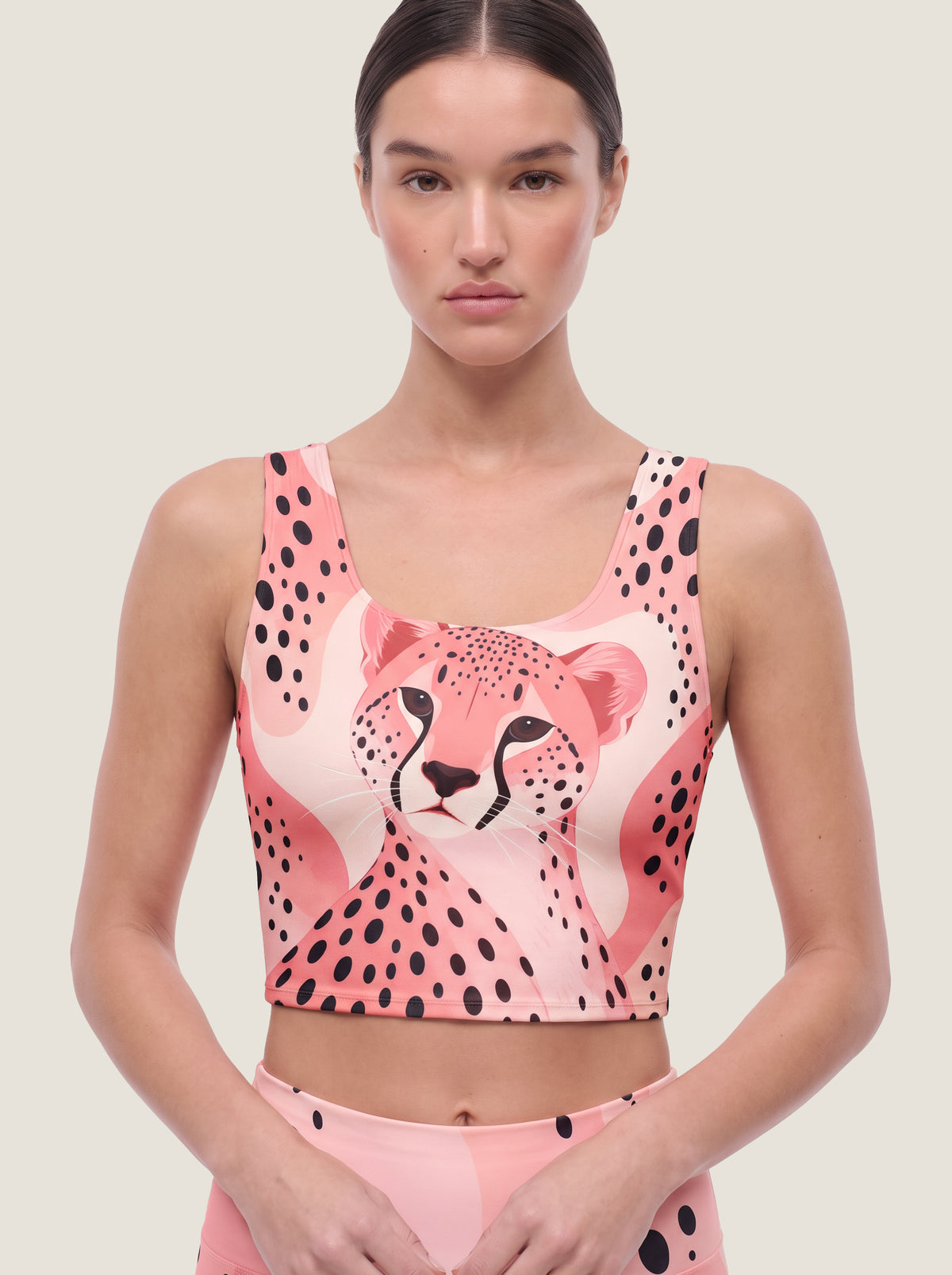Pink Cheetah Graphic Bralette Set