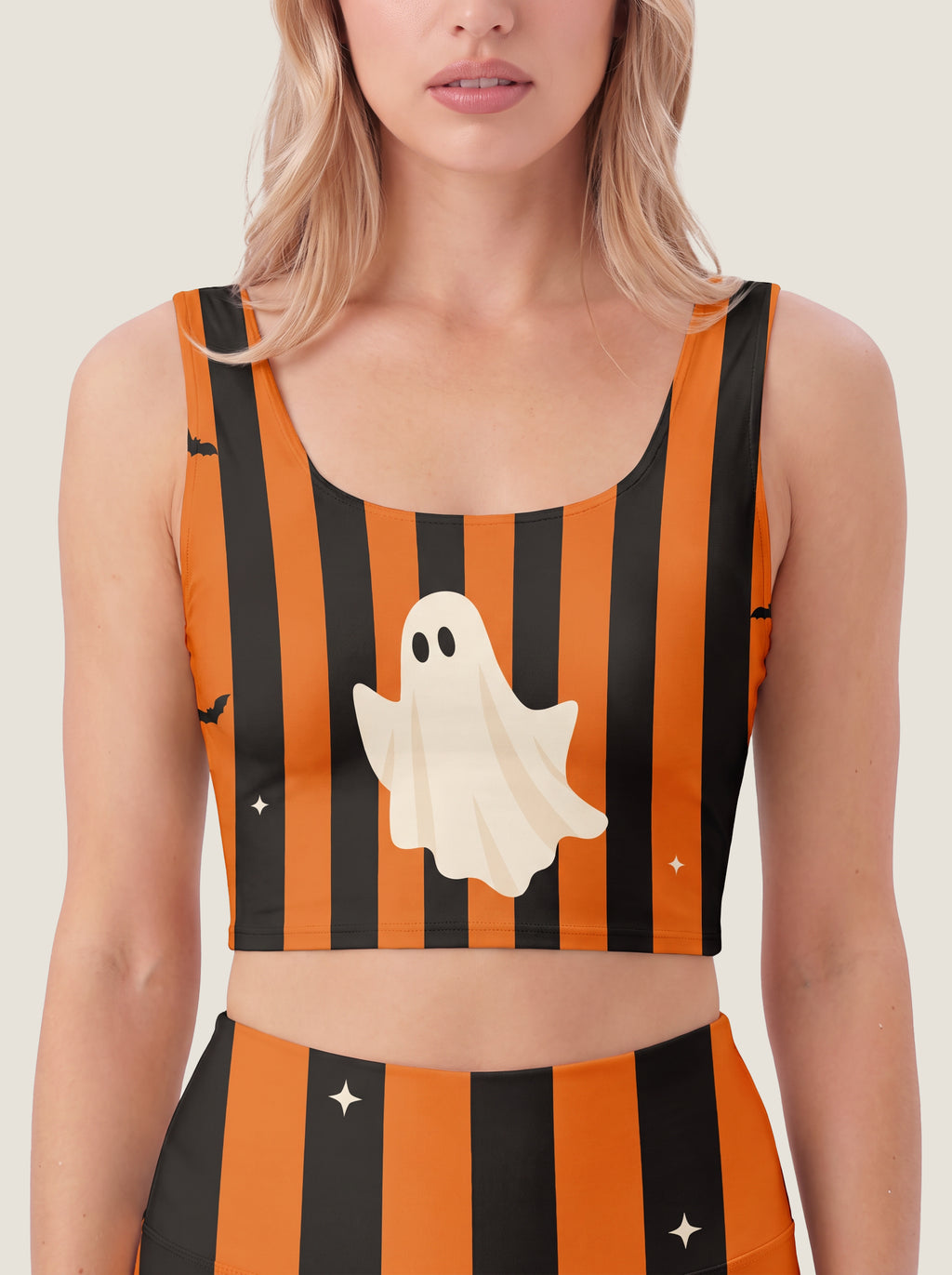 Halloween Ghost Stripe Bralette Set