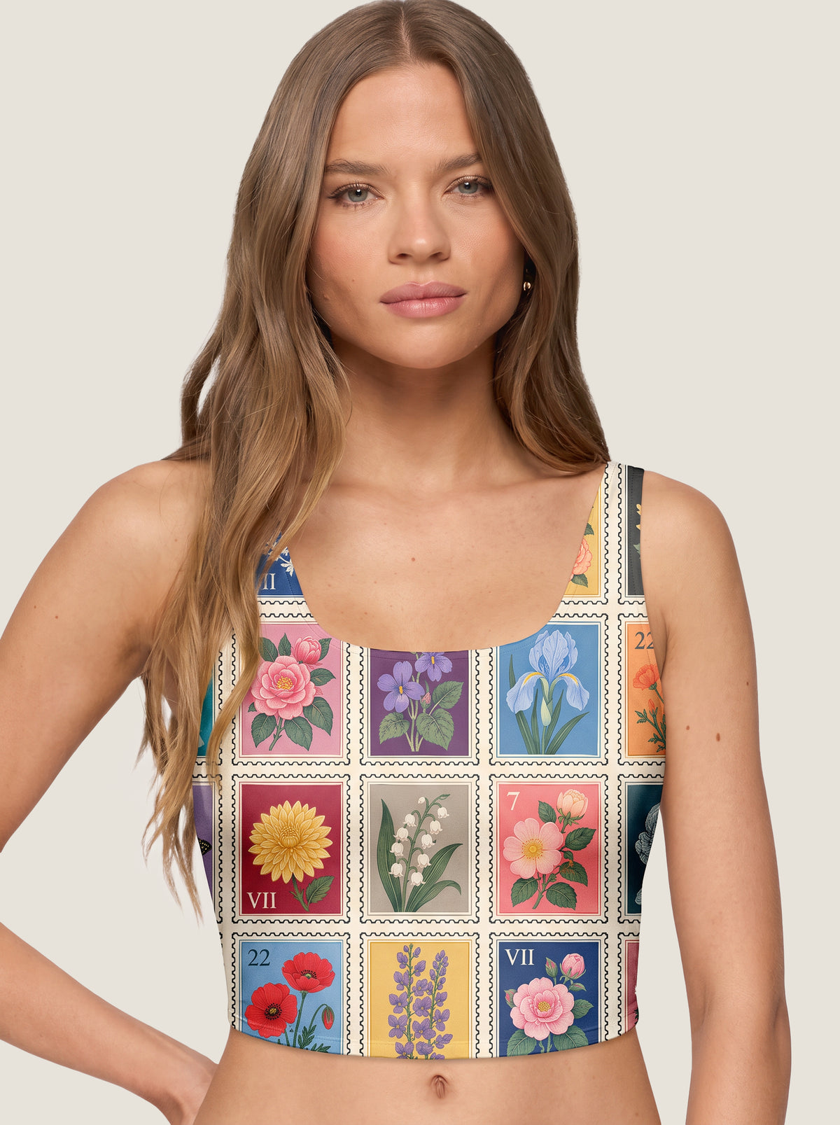 Vintage Botanical Stamp Bralette Set