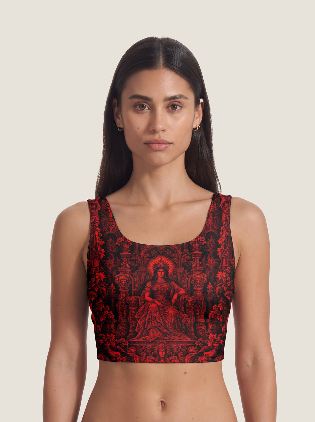 Crimson Gothic Throne Crop Top Set