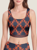 Midnight Ember Geometric Crop Top Set