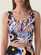 Cosmic Flame Tiger Crop Top Set