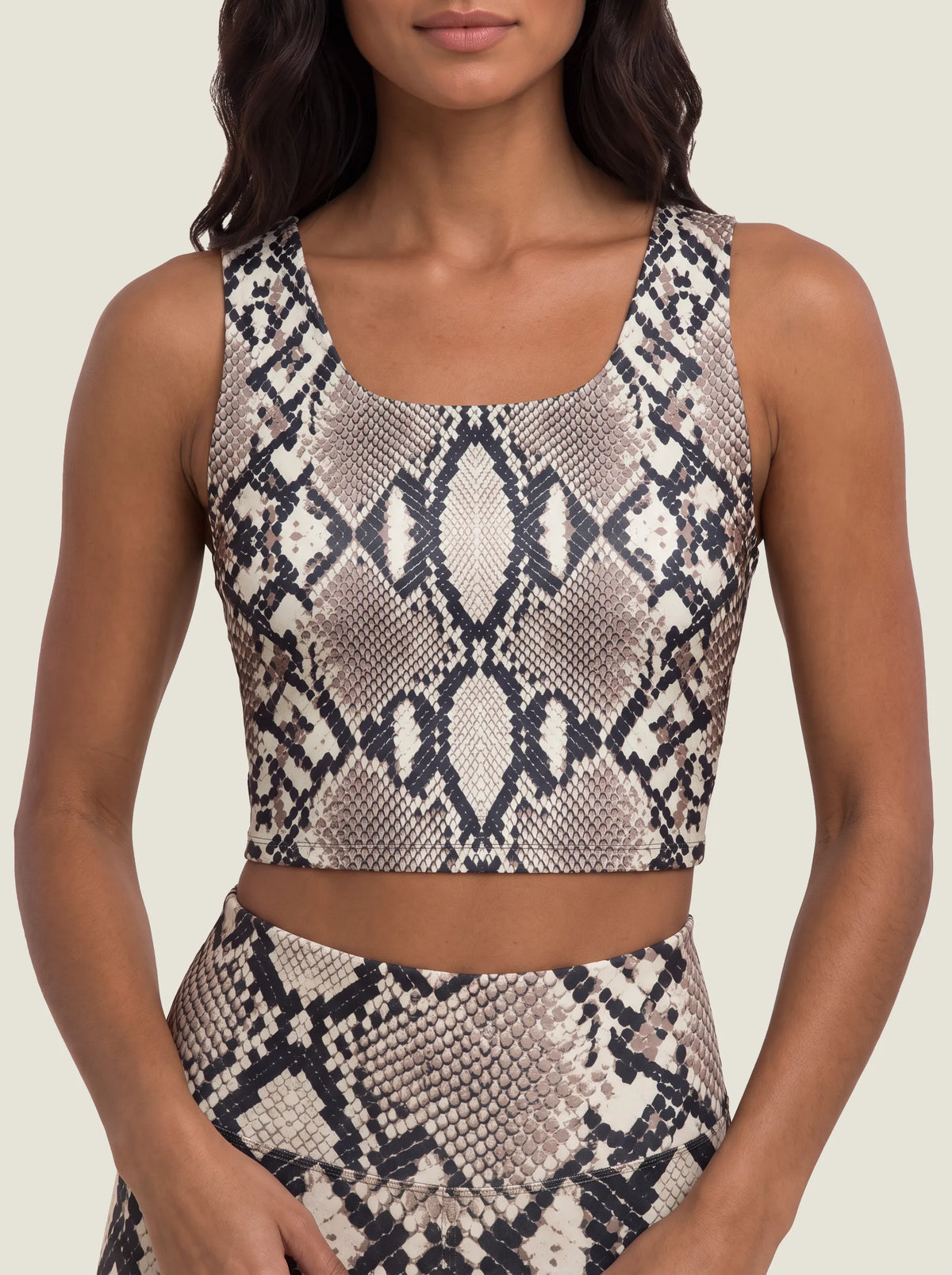 Snake Skin Print Sports Bra Set