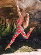 Red Poppy Floral Sports Bra Set
