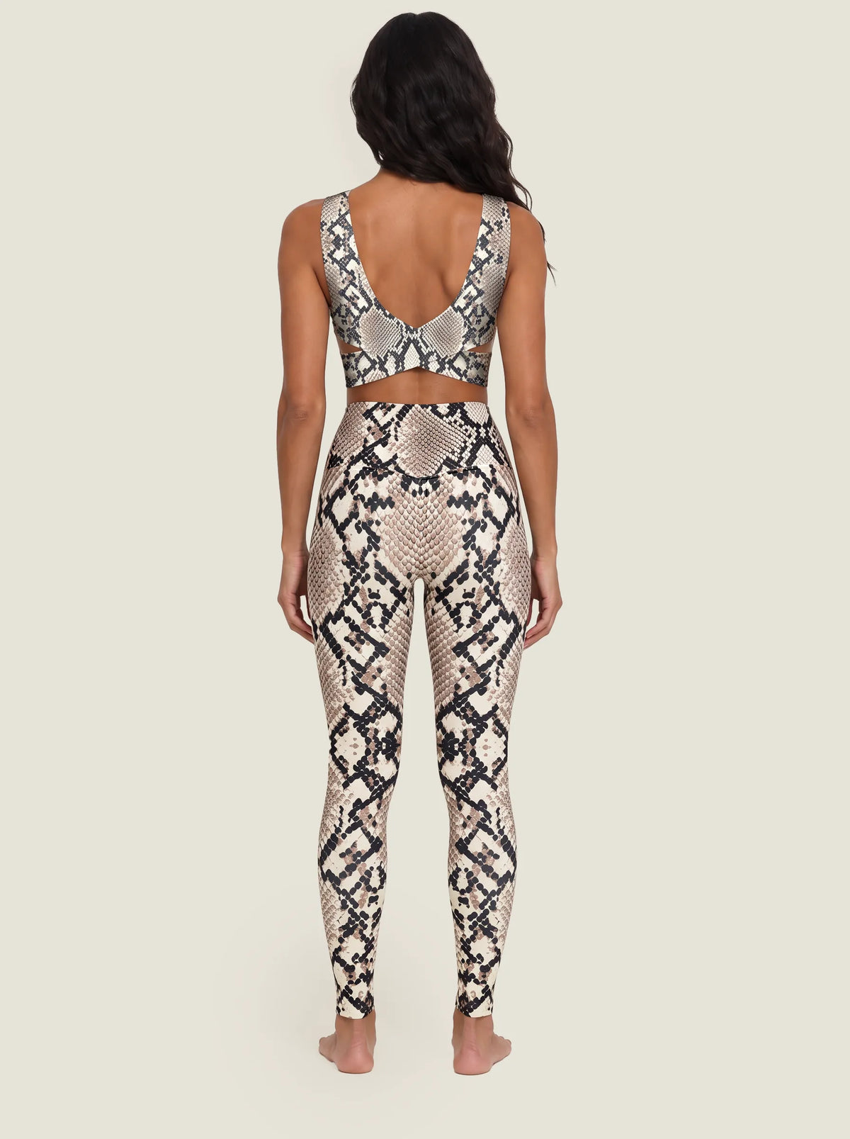 Snake Skin Print Sports Bra Set