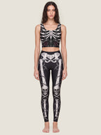 Gothic Skeleton Rose Sports Bra Set