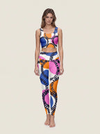 Abstract Color Stitch Sports Bra Set
