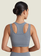 Braided Cut-Out Racerback Seamless Bra