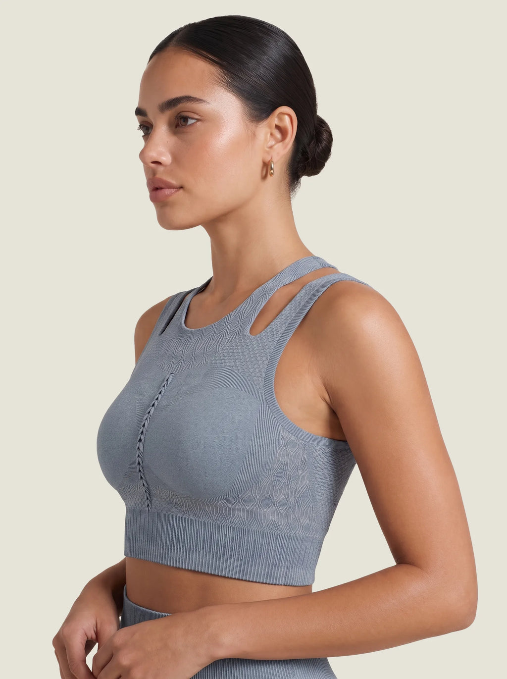 Braided Cut-Out Racerback Seamless Bra
