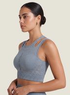 Braided Cut-Out Racerback Seamless Bra