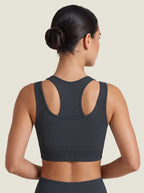 Braided Cut-Out Racerback Seamless Bra