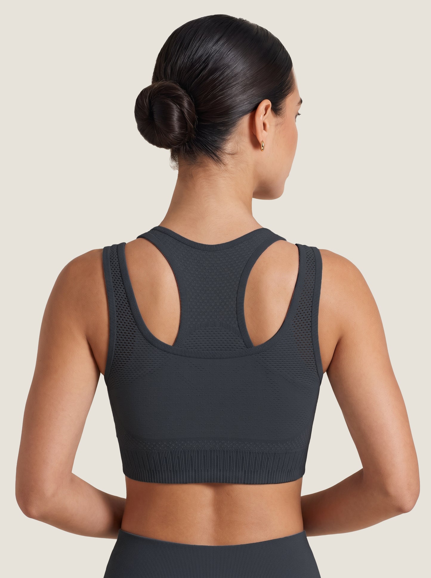 Braided Cut-Out Racerback Seamless Bra