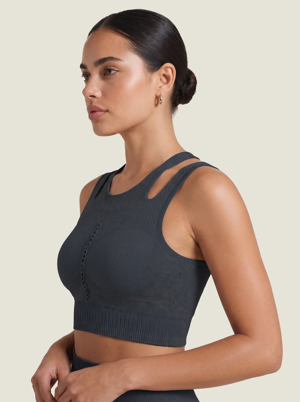 Braided Cut-Out Racerback Seamless Bra