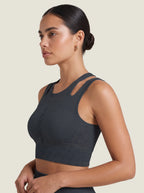 Braided Cut-Out Racerback Seamless Bra