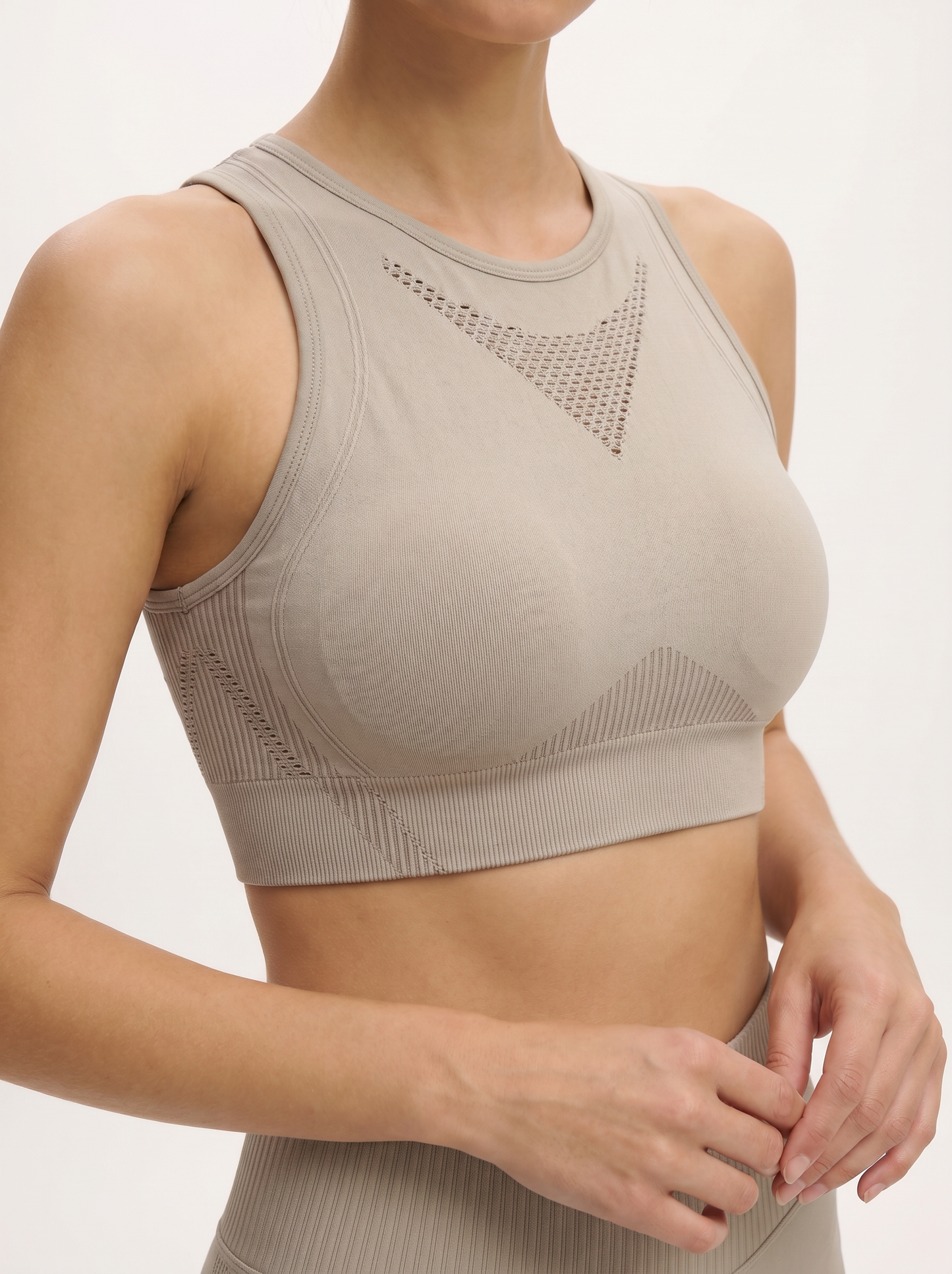 The Aura Series: Mesh-Detail High-Neck Bra
