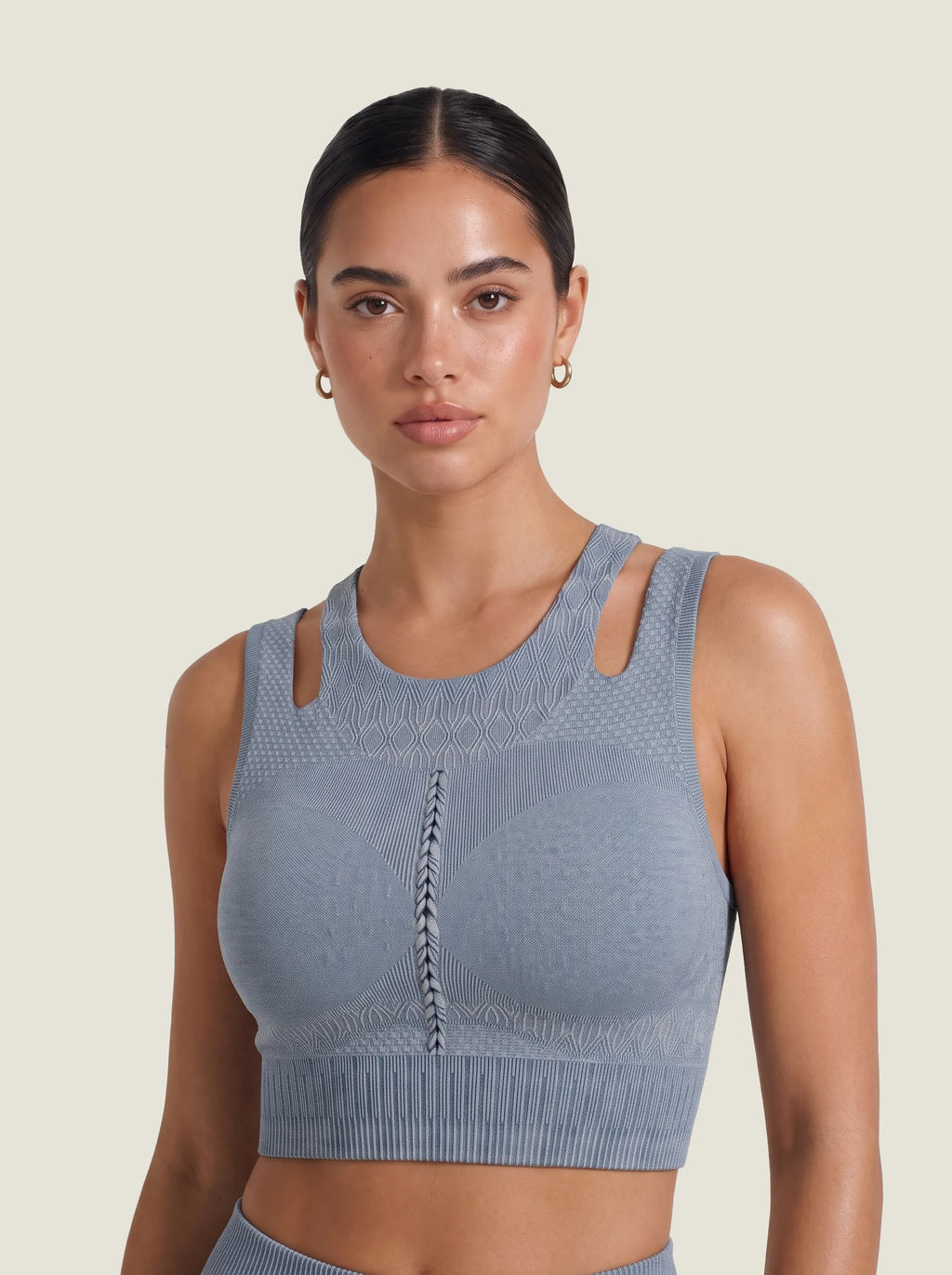 Braided Cut-Out Racerback Seamless Bra