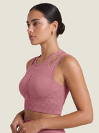 Braided Cut-Out Racerback Seamless Bra