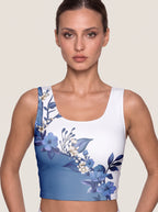 Blue Floral Gradient Sports Bra Set