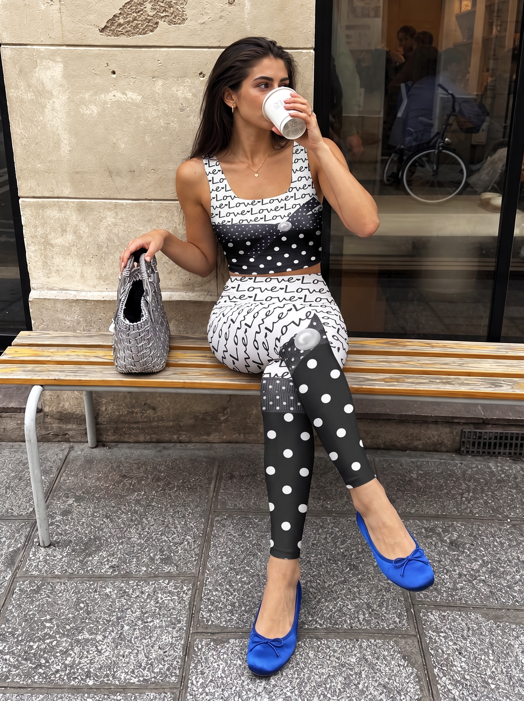 Love Bow Polka Dot Sports Bra Set