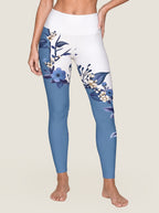 Blue Floral Gradient Sports Bra Set