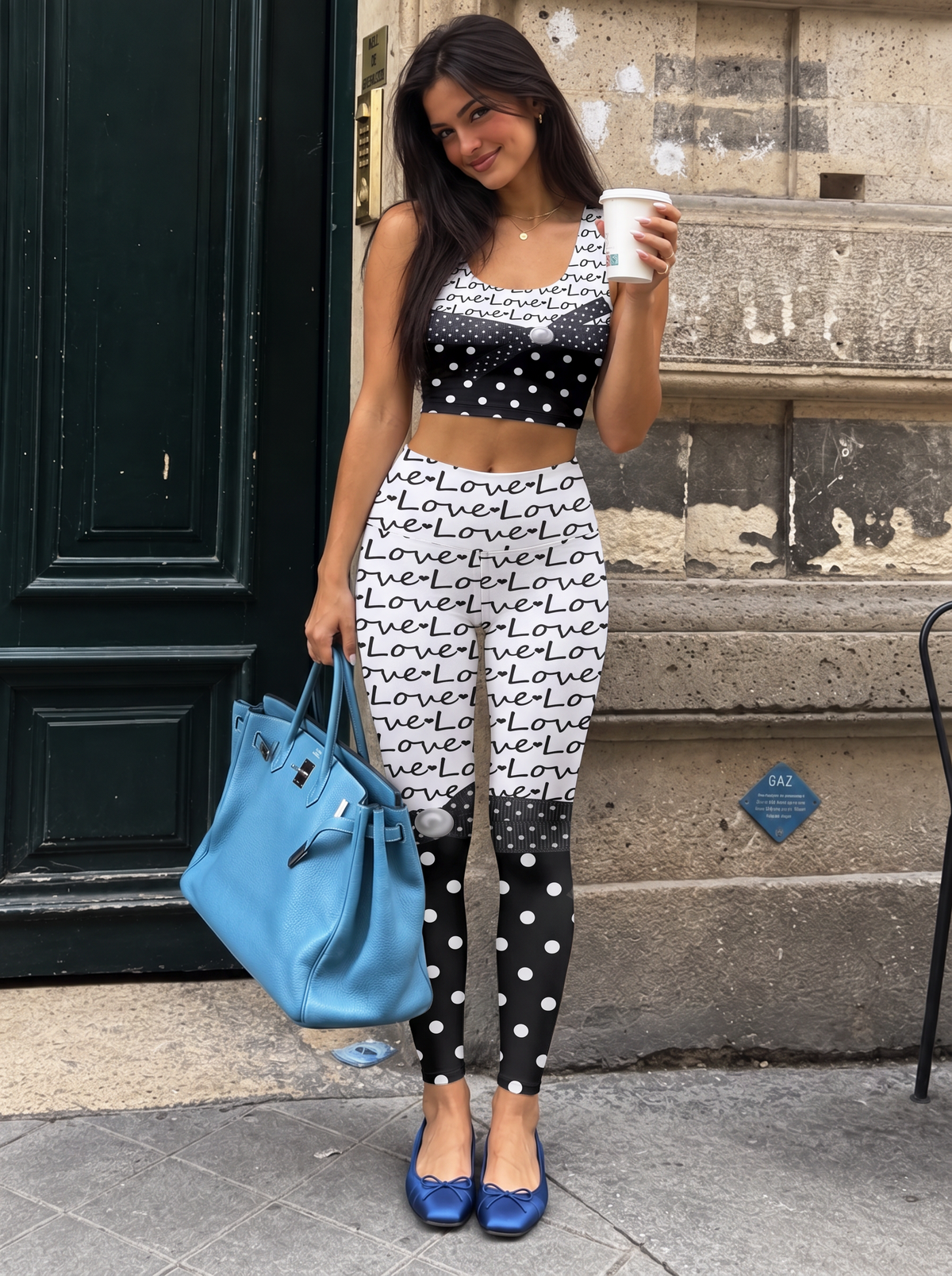 Love Bow Polka Dot Sports Bra Set