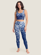 Blue Blossom Floral Sports Bra Set