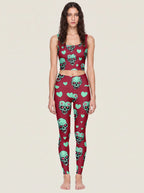 Sweetheart Skull Halloween Sports Bra Set