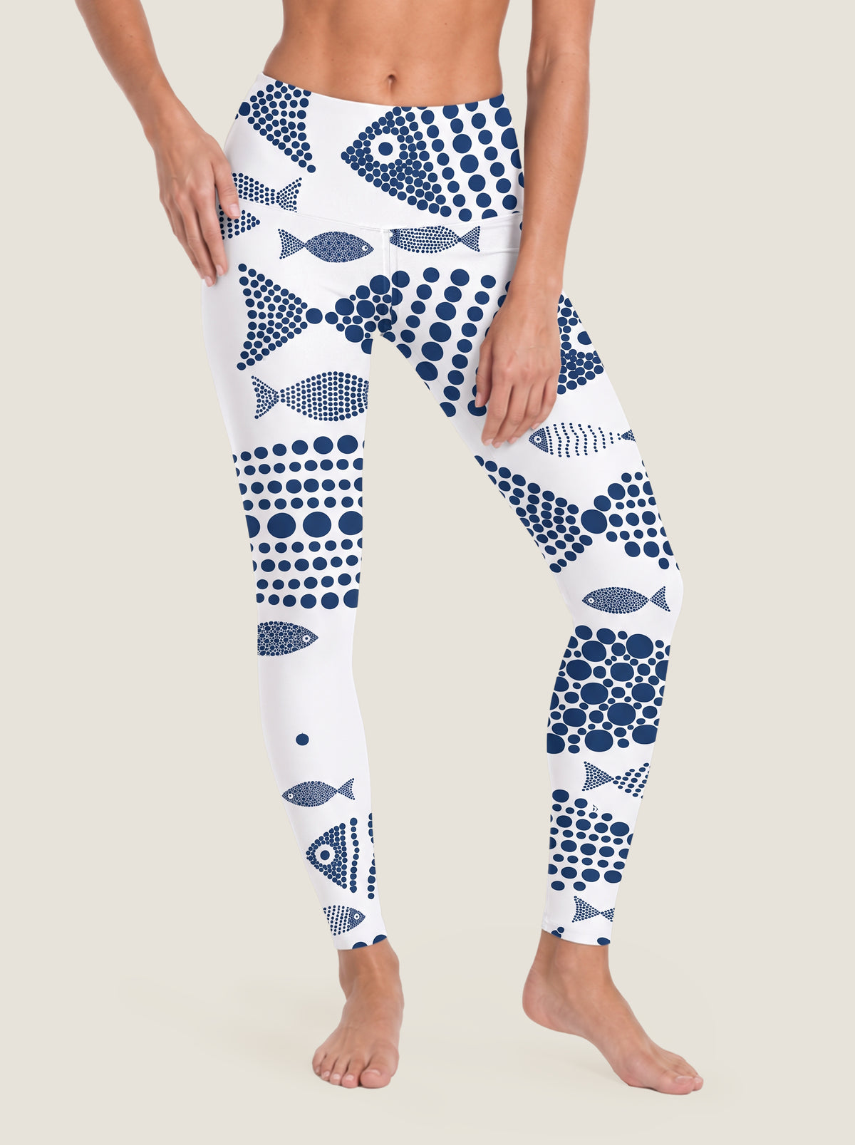 Blue Fish Pattern Sports Bra Set