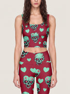 Sweetheart Skull Halloween Sports Bra Set