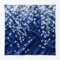 Blue Blossom Cascade 100% Mulberry Silk Square Scarf