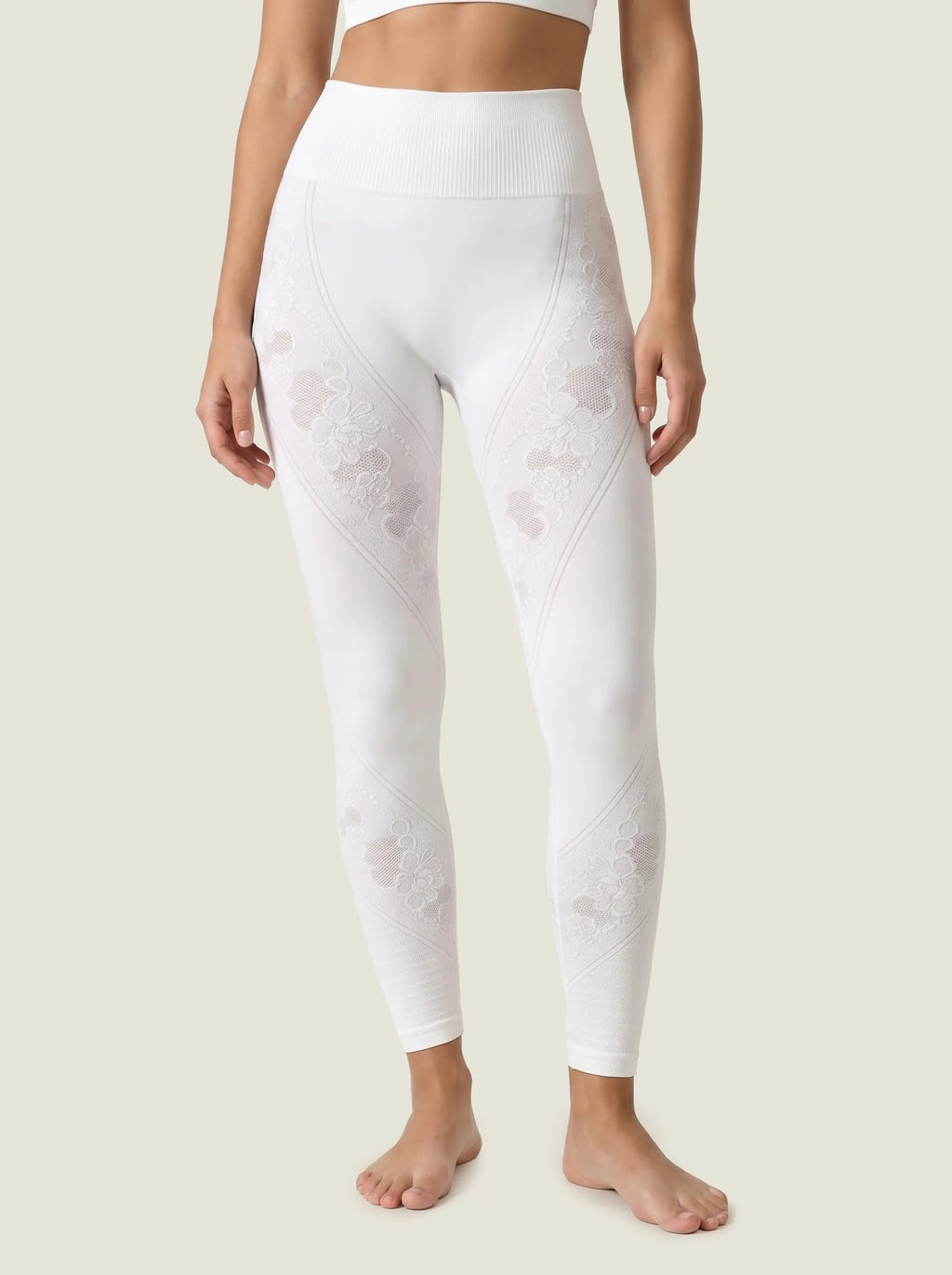 Die Aura-Serie: Leggings mit floralem Jacquardmuster