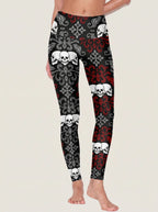 Gothic Skull Damask Sports Bra Set