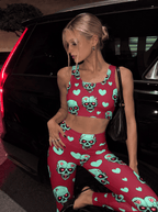 Sweetheart Skull Halloween Sports Bra Set