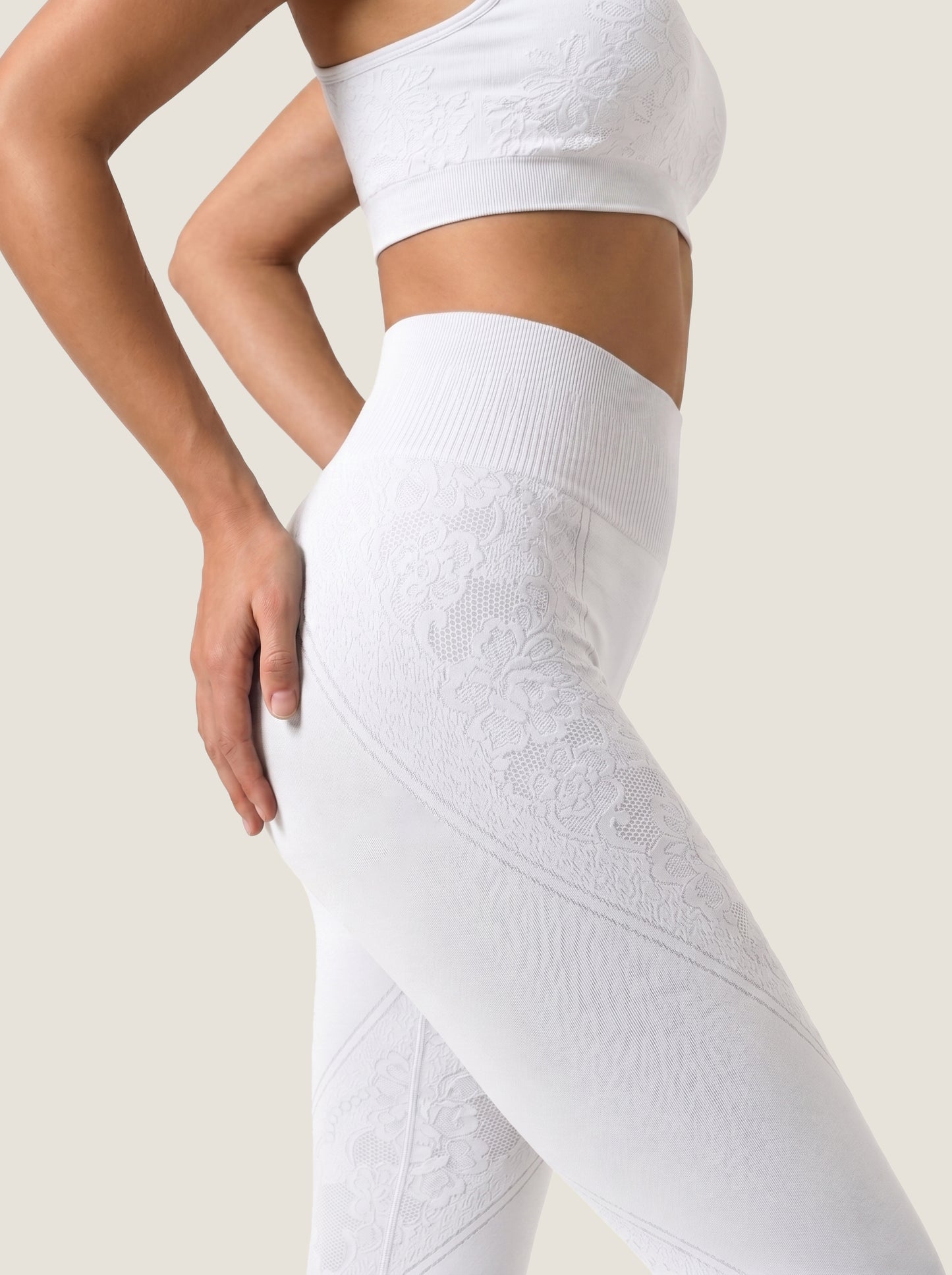 Floral Jacquard Seamless Leggings