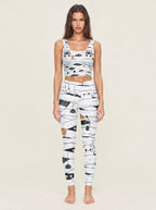 Mummy Cat Halloween Sports Bra Set