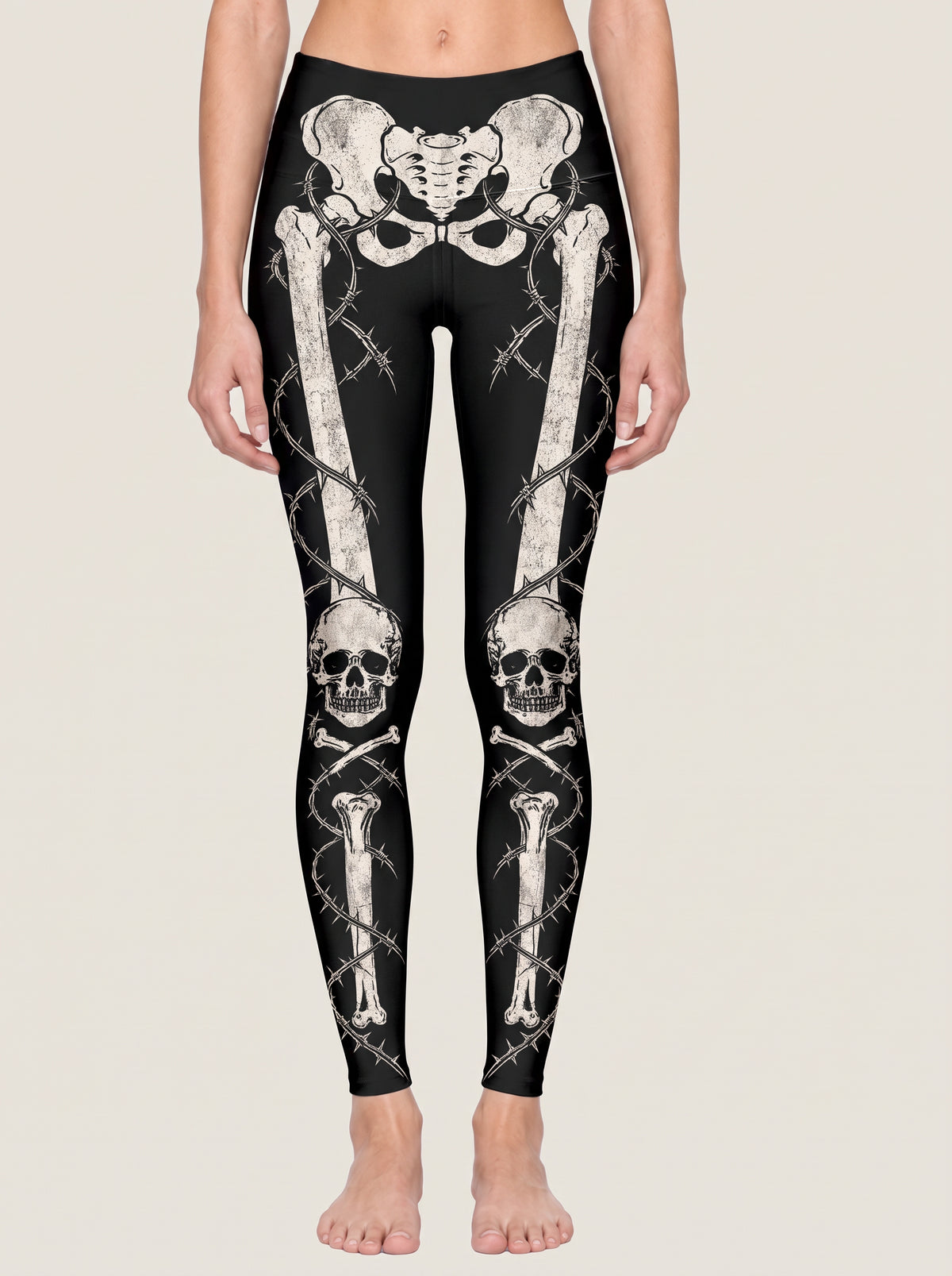 Gothic Skeleton Rose Sports Bra Set