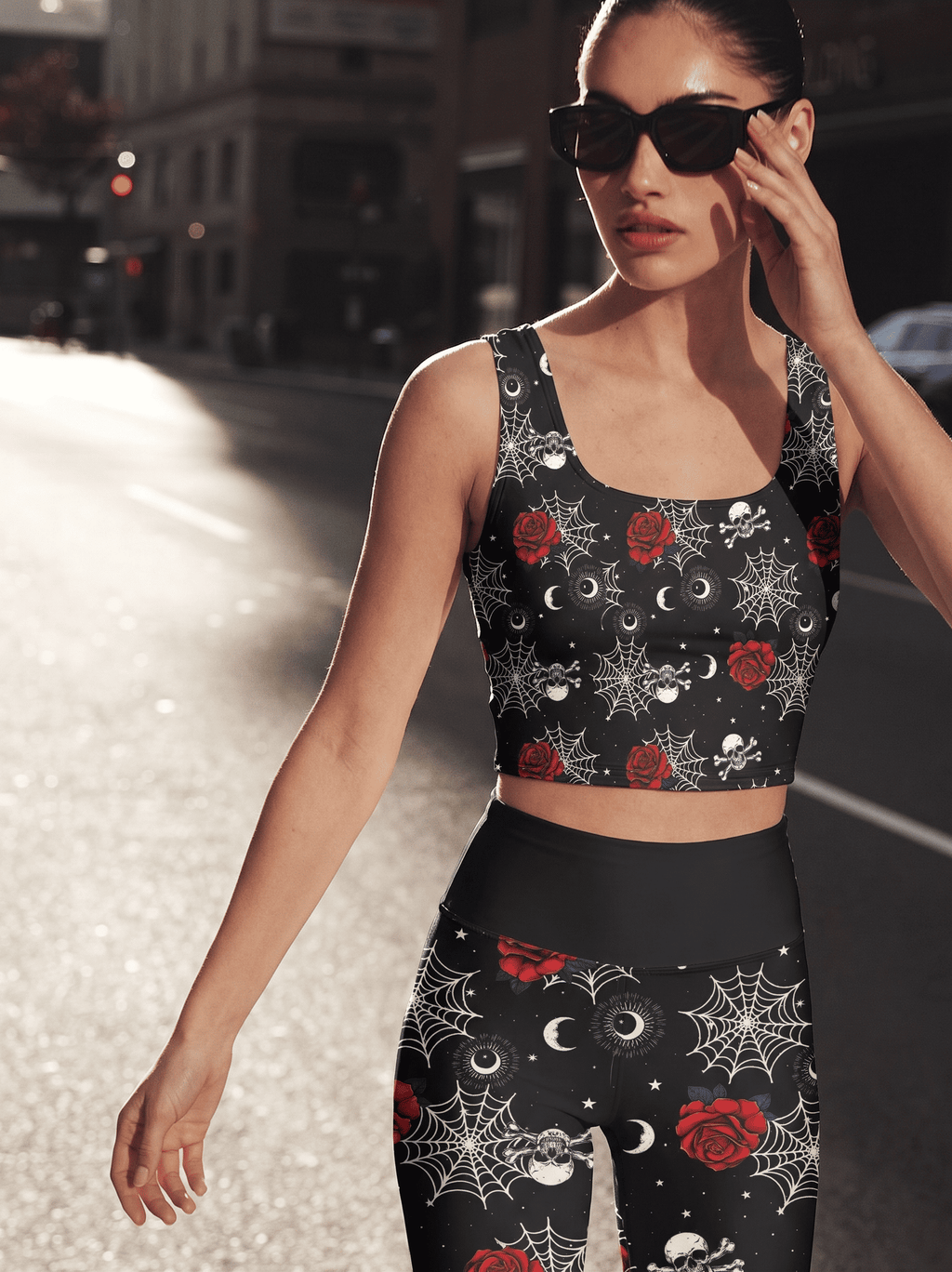 Midnight Rose Longline Sports Bra Set