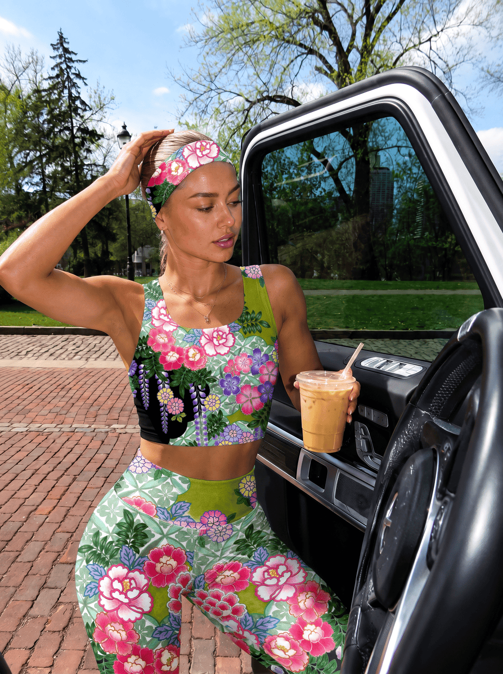 Vintage Garden Floral Sports Bra Set